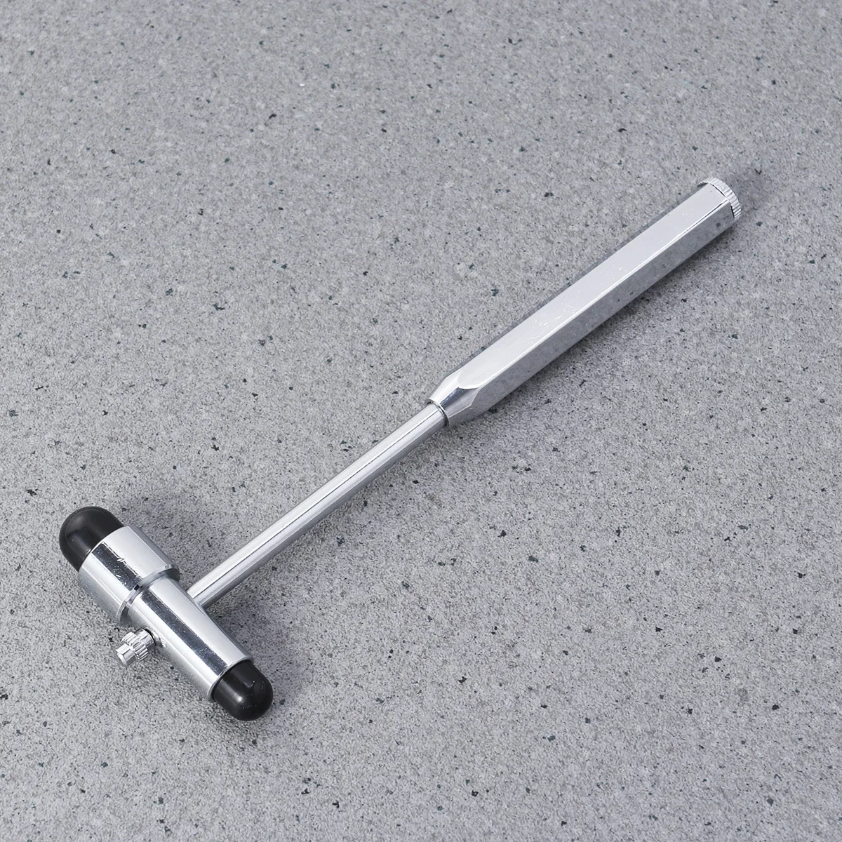 

Neurological Reflex Hammer Black T Shaped Zinc Alloy Handle Silica Gel Head Hospital Nerve Diagnosis Percussion Hammer