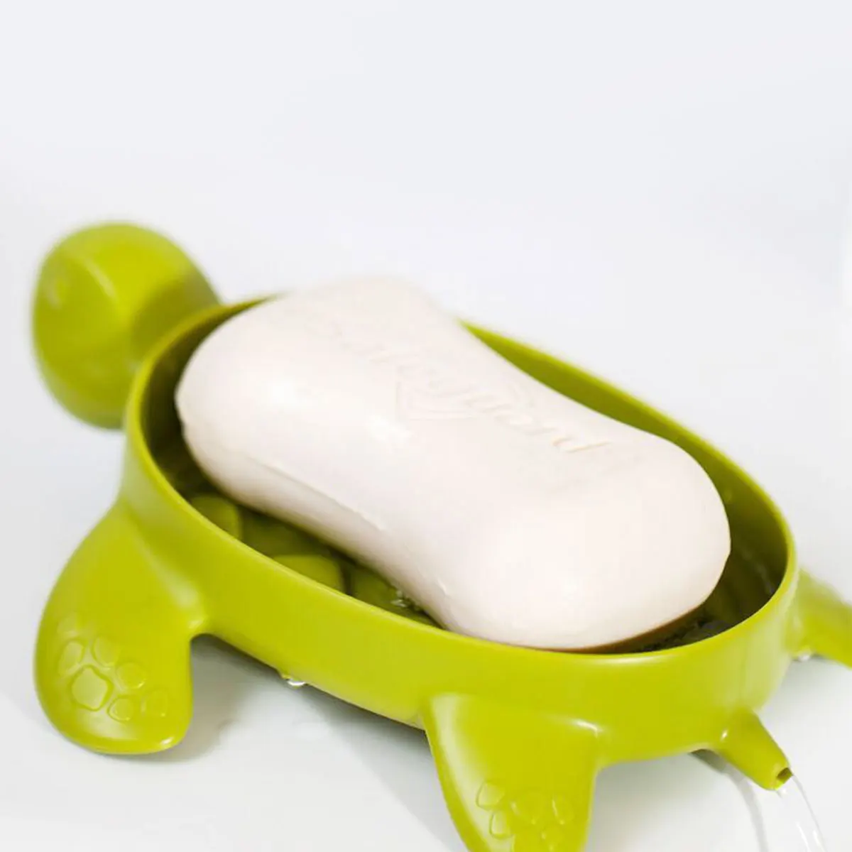 

Bathroom Kitchen Soap Tray Turtle Shape Green PP Material Keeps Soap Dry and Sanitary Travel Essential