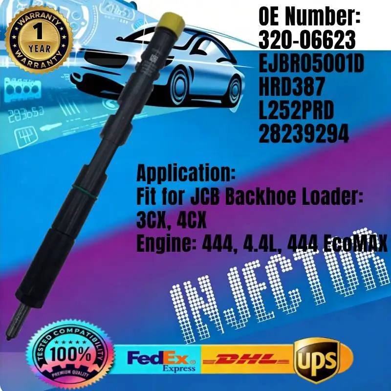 320-06623 EJBR05001D HRD387 L252PRD 28239294 Common Rail Fuel Injector for JCB Engine 444 Backhoe Loader 3CX 4CX