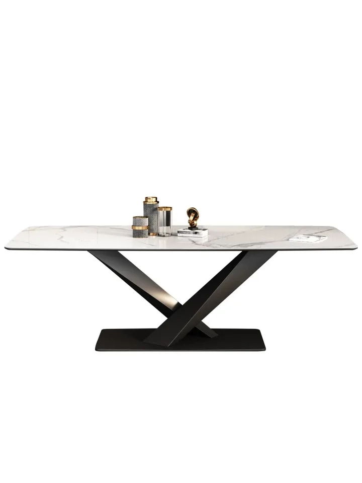 

bv- Sell Dining Room Furniture Rectangle Gold Stainless Steel Marble Tempered Table Top Dining Table for Home Hotel Restaurant·