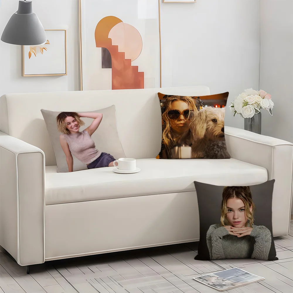 Actor M-Milly Alcock cushion cover Birthday Anniversary Gifts Double Sided Printed Zipper Cushion Cover Soft Skin Bedding
