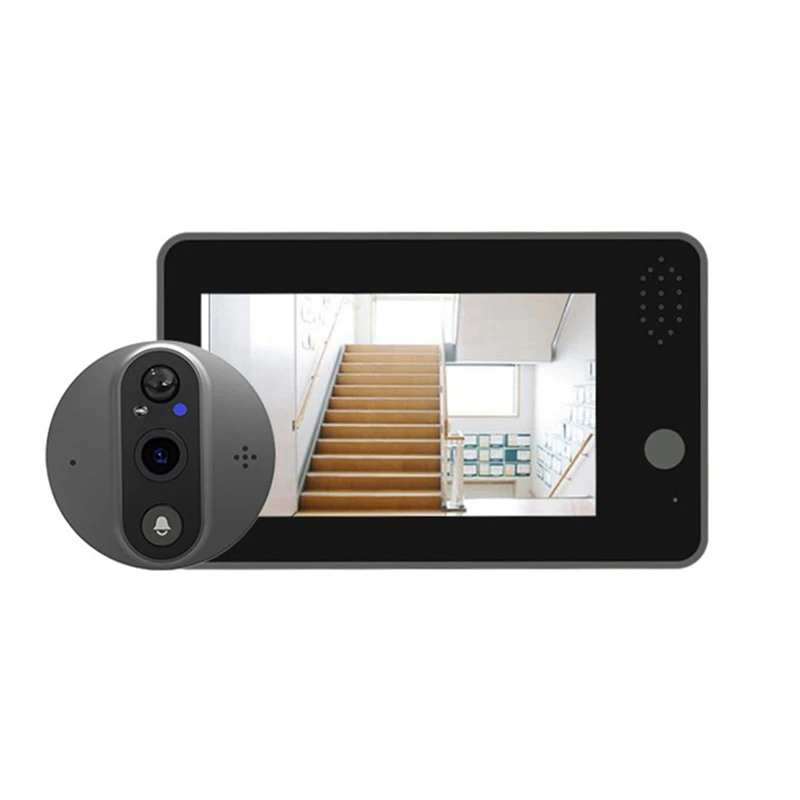 Tuya Smart 1080P Wifi Door Bell Peephole Camera Viewer Plastic+Metal Tuya Smart Door Bell 4.3In FHD Video Doorbell