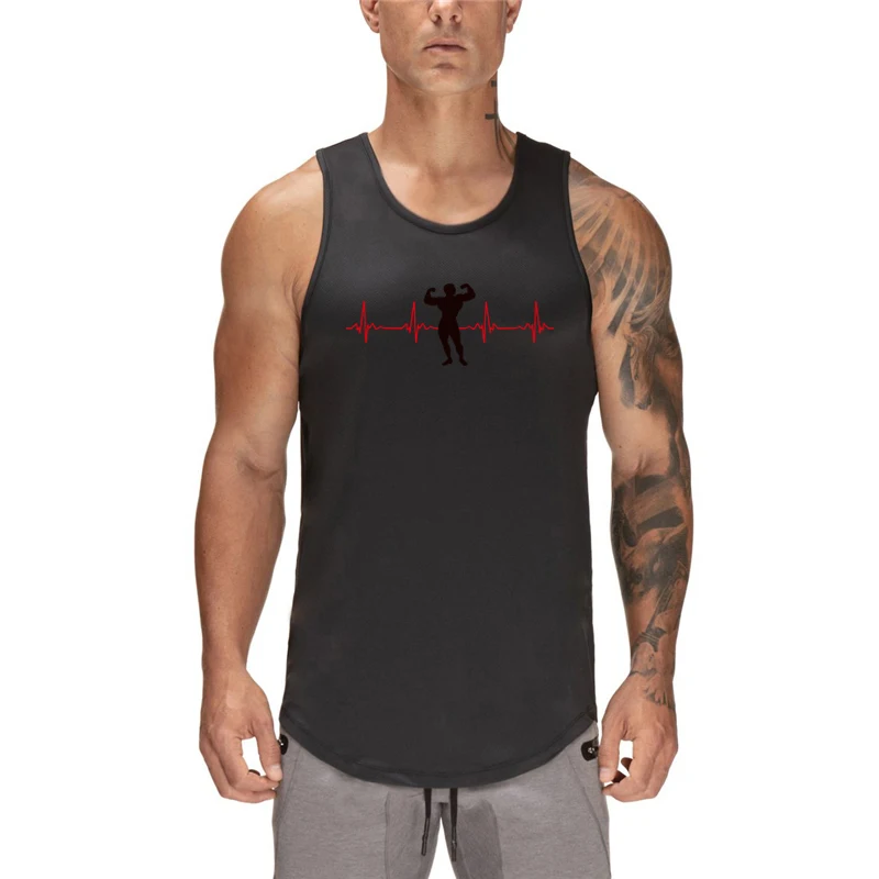 

2022 Summer Gyms Workout Sleeveless Shirt sports Tank Top Men Bodybuilding Fitness Clothing Mesh T-shirt Men Running Vest