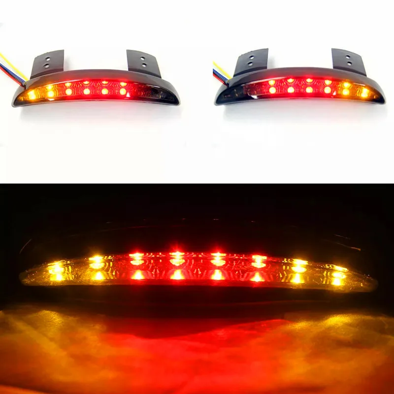 1pc Motorcycle Rear Mudguard Edge Brake Tail Light Red For Harley Breakout Bobber
