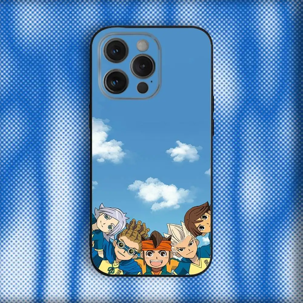 I-Inazumas Aniem E-Eleven Capa de telefone para iPhone 16,se4,15,14,13,12,11,Pro,X,XS,Max,XR,Plus,Mini Capa preta macia