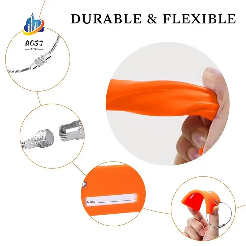 

AC57-Silicone Luggage Tags Luggage Handbag Travel Suitcase Tags With Name Card Quick Discover Luggage