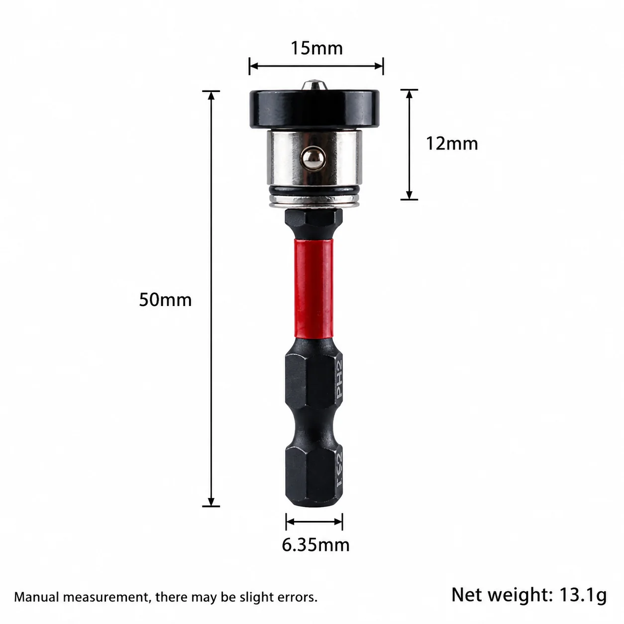 1-3pcs Magnetic Drywall Screw Setter Bits PH2 Positioning Bits with Removable Aluminum Collar for Sheetrock Plasterboard Screws