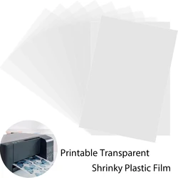 10Pcs Printable Shrink Plastic Sheets Semi-Transparent Shrinky Films Papers for Inkjet Printer DIY Crafts Keychain Ornament