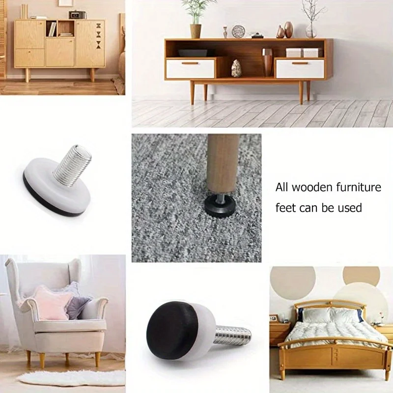 สกรูขาโต๊ะ 12 ชิ้น M10*20 มม. สกรูยึดขาปรับระดับเฟอร์นิเจอร์แบบเลื่อนได้ สำหรับเฟอร์นิเจอร์ที่มีน้ำหนักมาก เช่น โต๊ะ เก้าอี้ ตู้