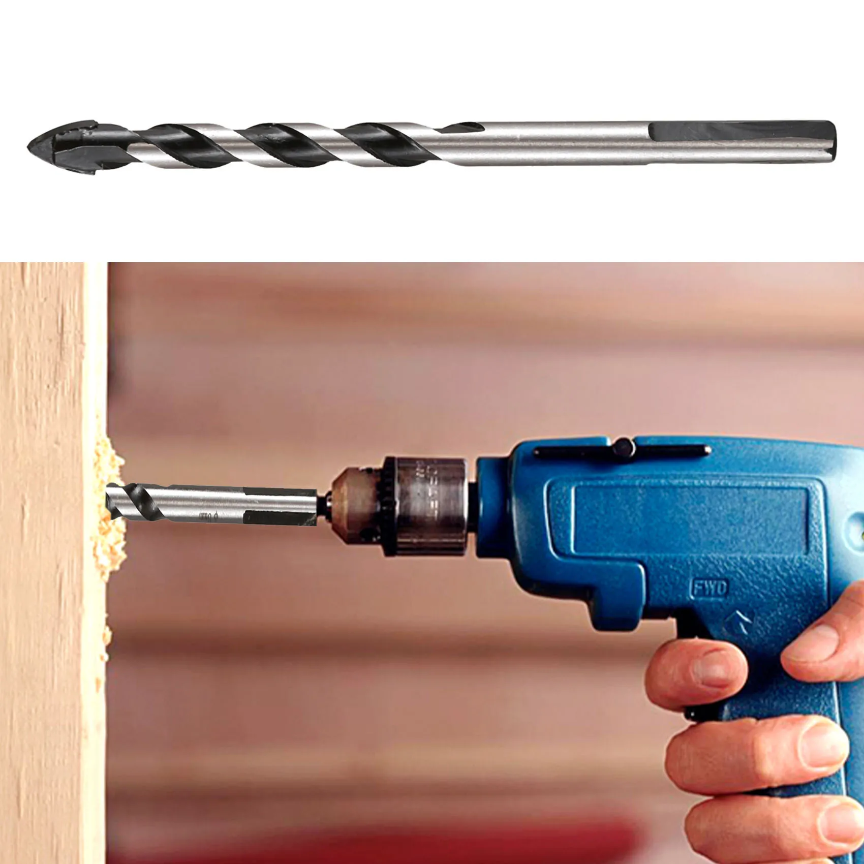 【CYBER MONDAY】5 Pieces Multi-Material Carbide Drill Bit Set for Porcelain Ceramic Tile,Concrete,Brick,Glass,Plastic Masonry and