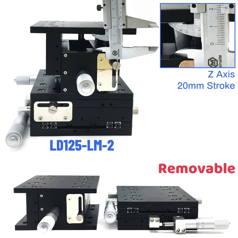 Imagem -03 - Xyz Mesa Deslizante de Deslocamento Óptico Manual de Eixo com Tamanhos 40x40125*125 Plataforma Linear 192n-147n
