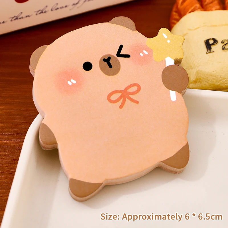 60 Vellen Capybara Post Sticky Notes Hoogwaardige Leuke Herbruikbare Sticky Notes Cartoon Zelfklevende Sticky Notes Student Briefpapier
