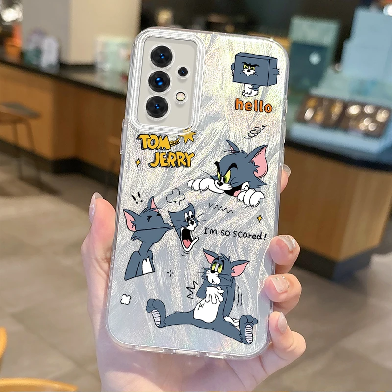 T-Tom And J-Jerry Couple Phone Case for Samsung Galaxy S25 S24 S23 S22 S21 Plus Ultra A73 A72 A71 A55 A54 A53 Hard Non-Slip Case