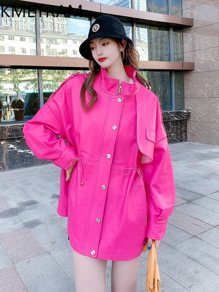 100% Top Layer of Sheepskin Jacket Woman Mid Length Genuine Leather Jackets Women Loose Outerwears Fall Clothes 2025 дубленка