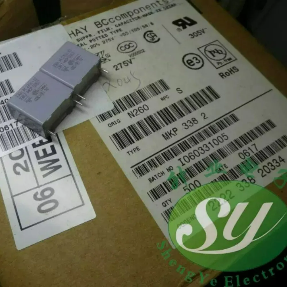 

10pcs/lot BC MKP338 0.33uf 275vAC 330nf 334 M Brand New 15mm Film Capacitor 222233820334