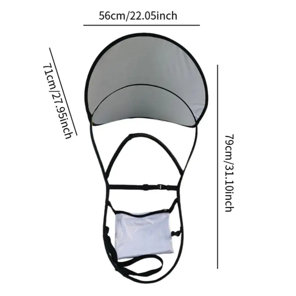 Large Fishing Umbrella Hat Sun Protection Foldable Backpack Sunshade Board Wide Brim Portable Double Shoulder Umbrella Hiking