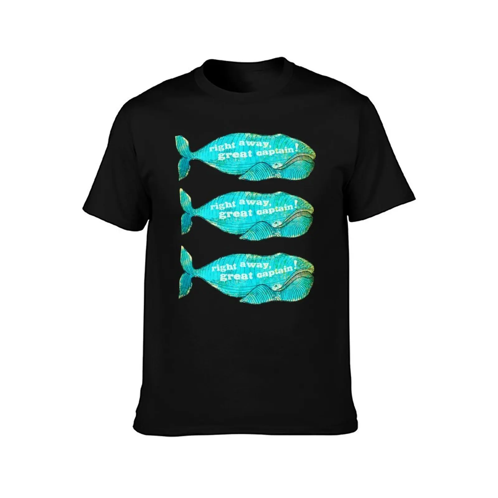 Right Away Great Captain! T-Shirt, Summer Casual Cotton Tee, Oversized Streetwear Tops, Vintage Graphic Print, Unisex Men Women