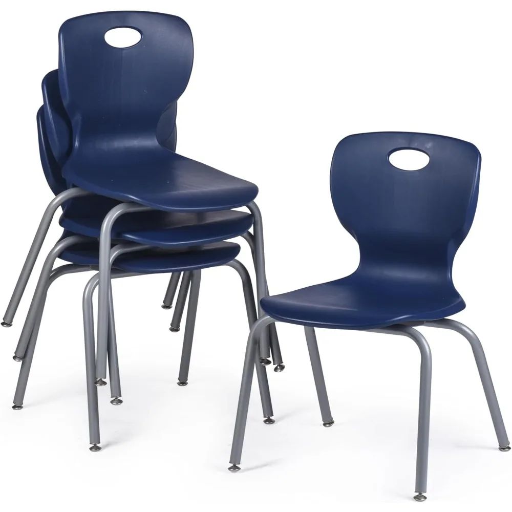 Stapelstoel voor schoolstudenten Luxe en comfortabele gegoten zitting met robuust geklonken frame - zithoogte - 18" 4 stuks stoelen