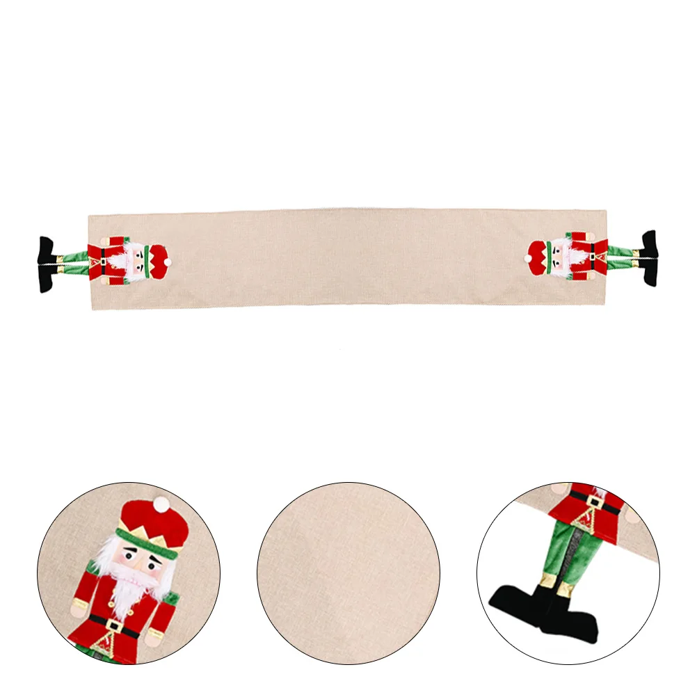 

Walnut Table Runner Holiday Cloth Printing Tablecloth Christmas Decor Soldier Pattern Tablecloths Stitching Festive Cover