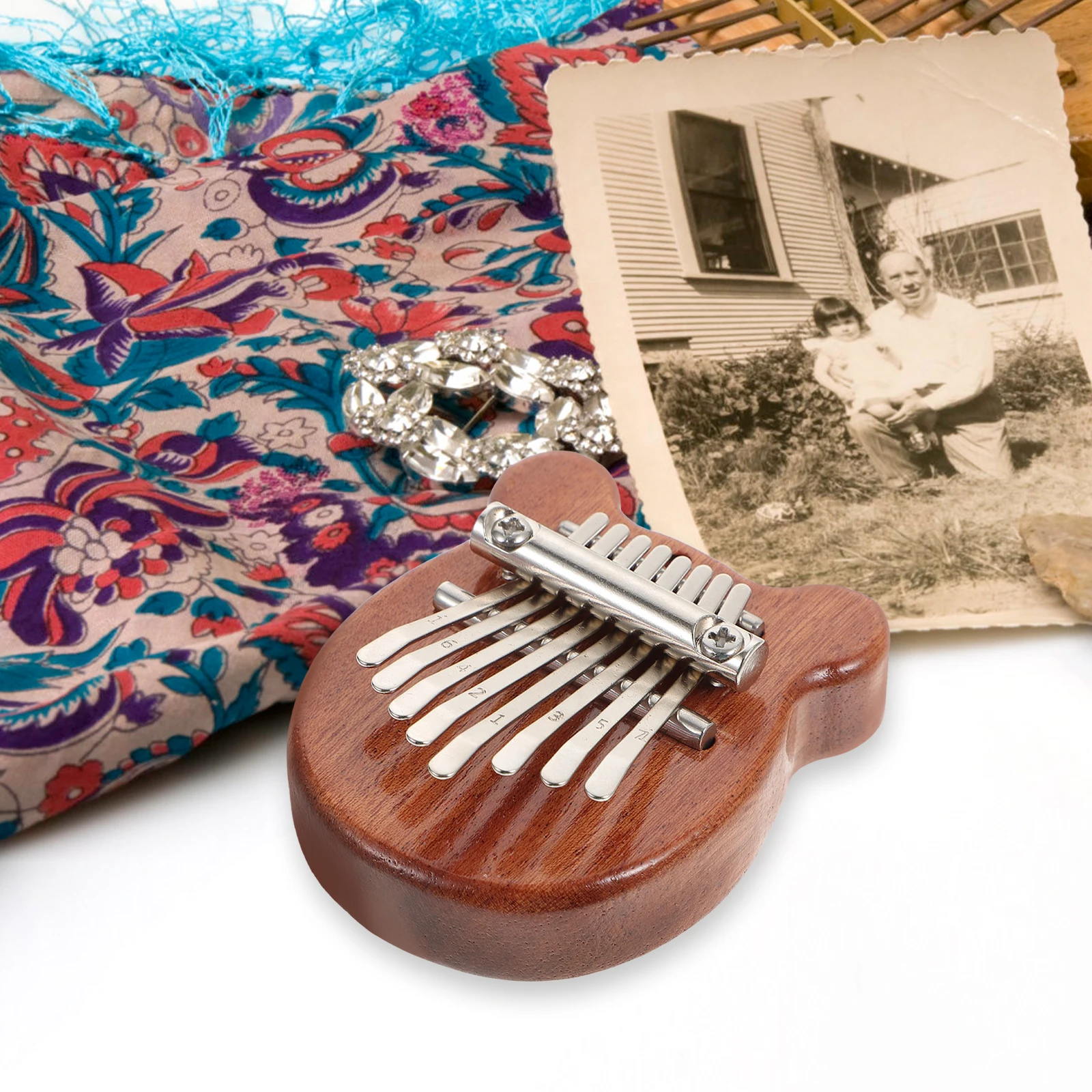 

Thumb Finger Piano Small Instrument Music Musical Instruments Wood Portable Pianos Kids