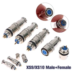 1 Set 250v Electrical Mini XLR Aviation Plug XS9 XS10 2Pin 3Pin 4Pin 5Pin 9MM/10MM Self Locking Aviation Socket Connector