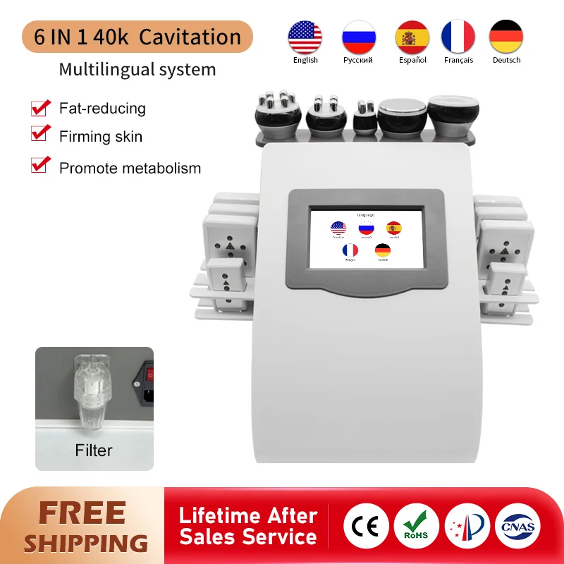 KIM 8 System 40K Liposuction Ultrasonic RF Vacuum Cavitation Weight Loss Cellulite Reduction 6 In1 Body Slimming Massage Machine