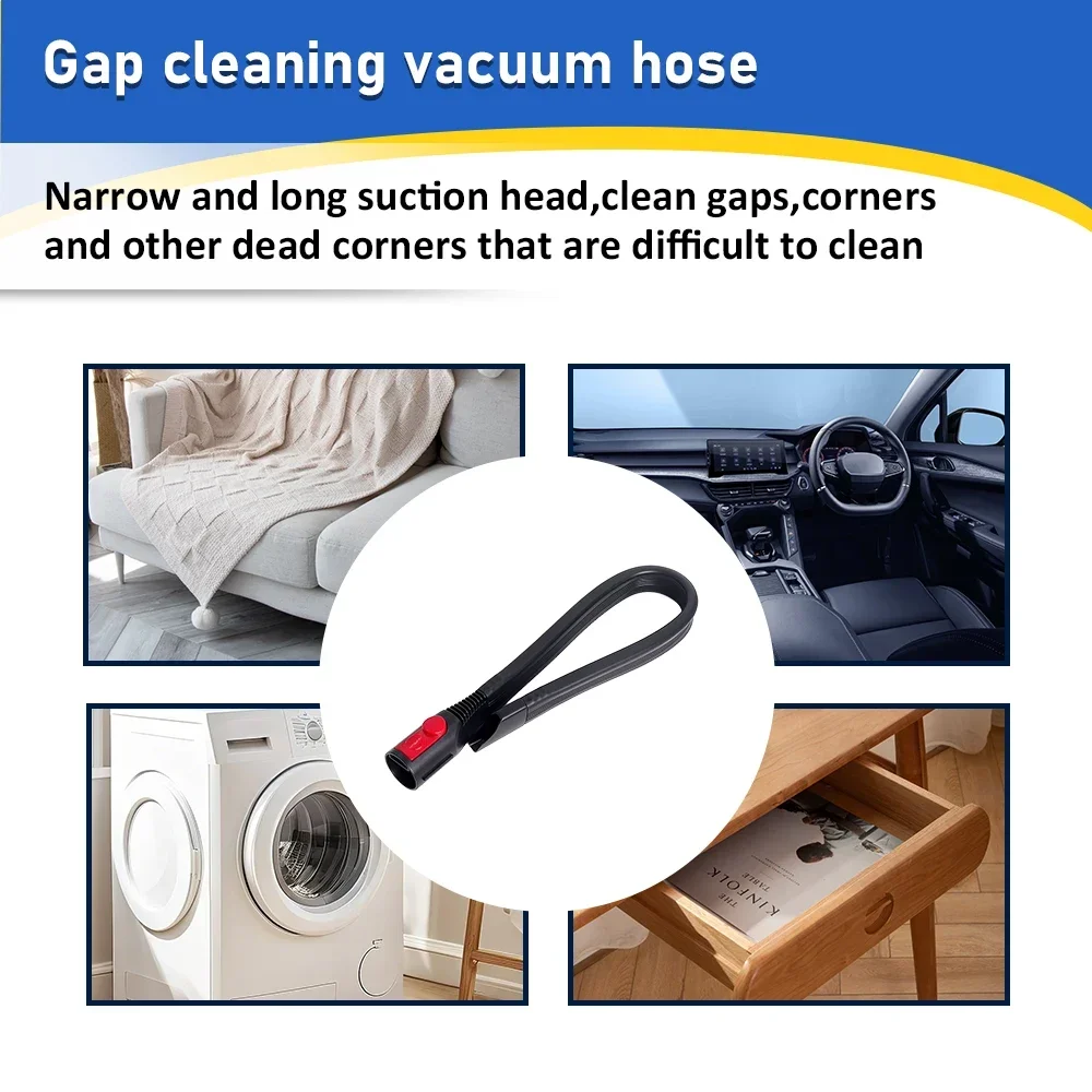 Verlängerungsschlauch Flexibles Fugendüsen-Werkzeug für Dyson V7 V8 V10 V11 V12 V15 Flache Saugdüse Tiefenreinigungszubehör für Staubsauger – Detail 1