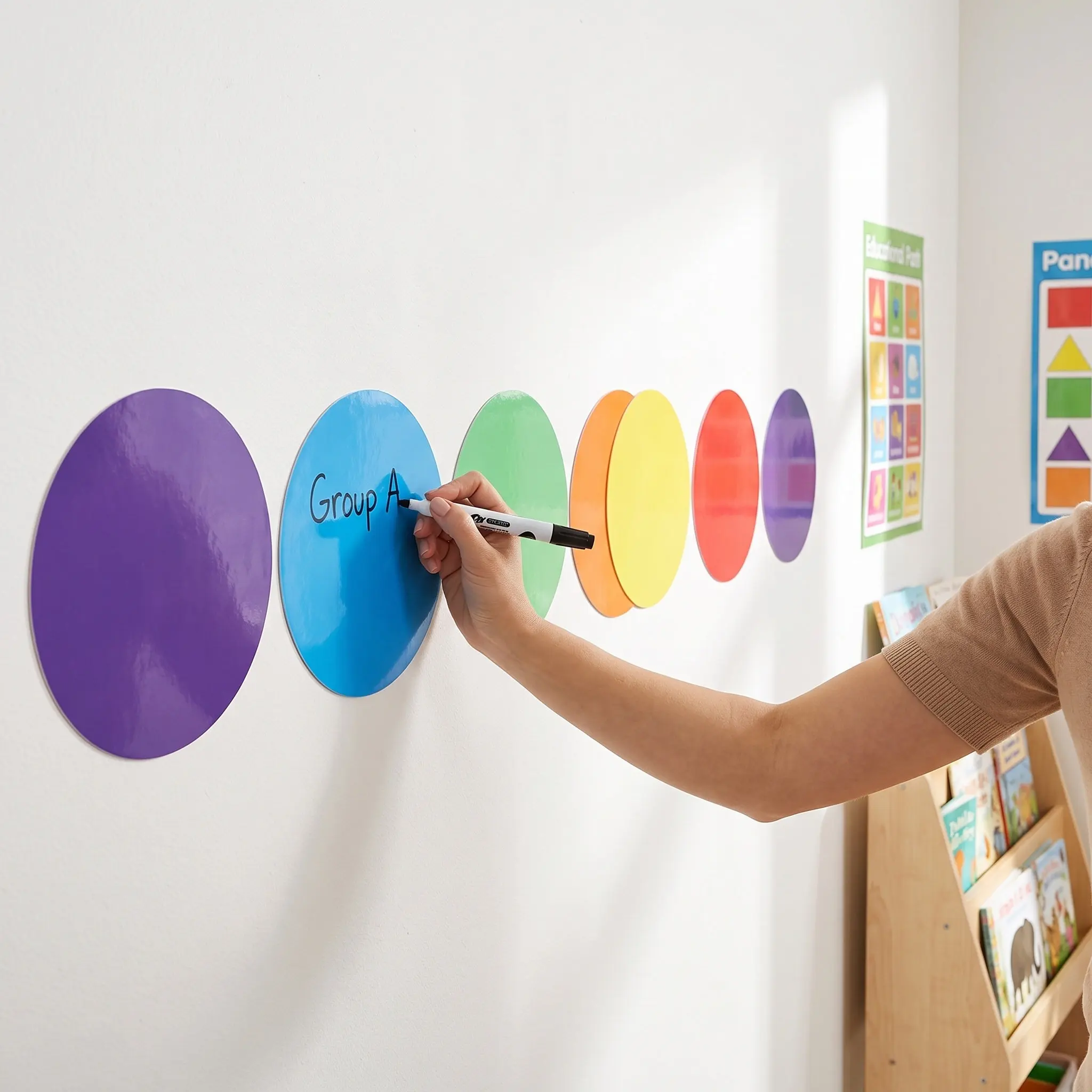10Pcs Whiteboard Dry Erase Dots Removable Vinyl Circles Sticker for Classroom School Teaching Training Progress