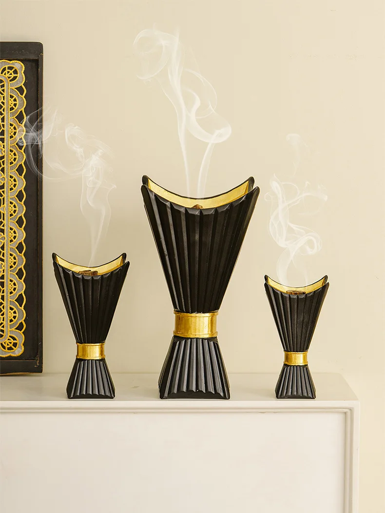 Modern Square Corner Holy Grail Incense Burner Light Luxury Aromatherapy Burner Home Living Room Desktop Decoration Ornament