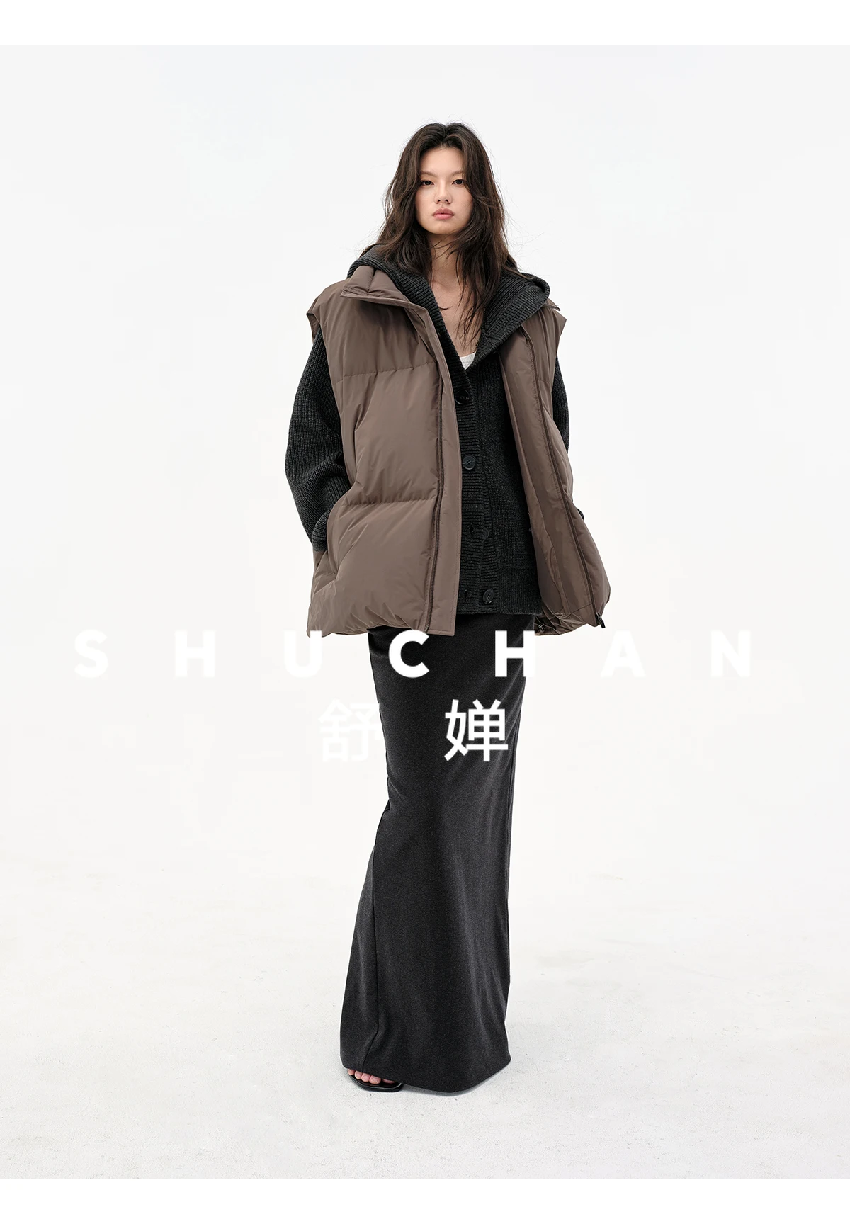 Жилет на белом утином пуху 90