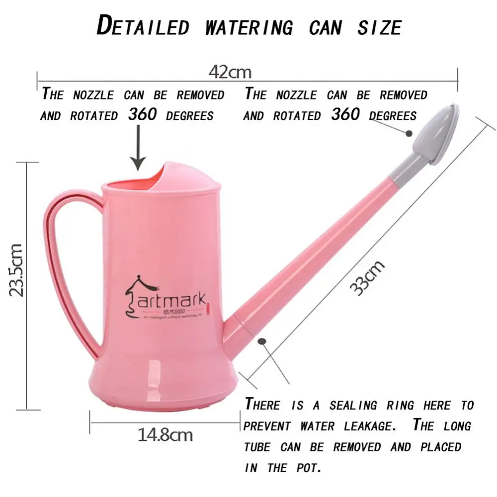 1/2/4PCS Liter Plastic Watering Can Flower Plant Shower Tool Detachable Long Mouth Kettle Garden Irrigation Spray Bottle