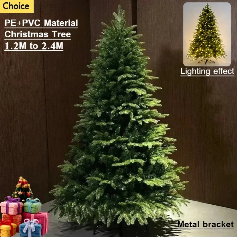 

Artificial Christmas Tree PVC+PE Encryption LED Lights Large Christmas Tree 1.2m to 2.4m Christmas Family New Year Decorations
