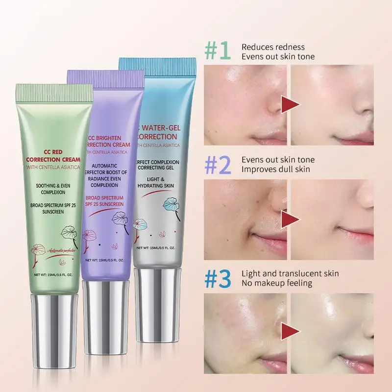 15ml Skin Color Correcting Cream Non-Greasy Face Skin Repair Moisturizer Cream Long Lasting Women Makeup Protect Skin