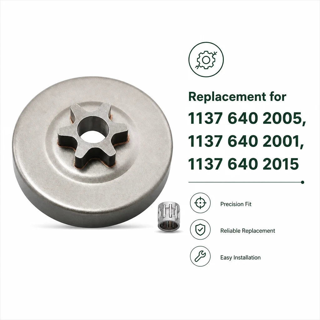 Sprocket Clutch Drum with Needle Bearing For Stihl MS192 MS192C MS192T MS192TC Chainsaw Replacement 1137 640 2005 1137 640 2001
