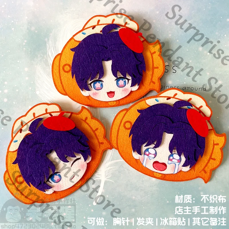 Anime Love and Deepspace Rafayel Zayne Caleb Sylus Xavier Cosplay Cartoon Pendant Badge Hair Clip Brooch Ornament Mascot Gift