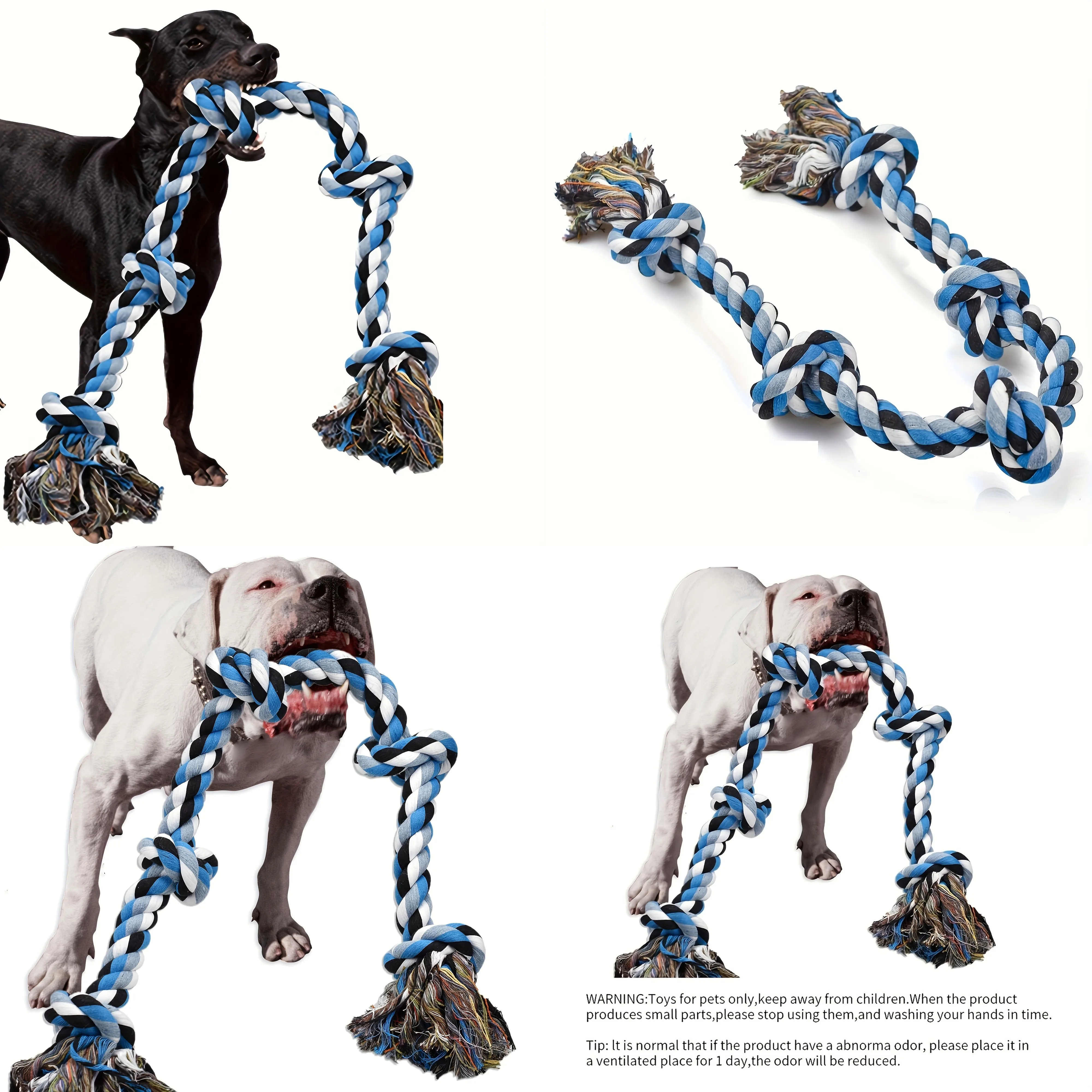1pc Heavy-Duty Dog Rope Toy with Teeth Cleaning & Chewing - Extra Long Rope -Durable Chew Toy for Teeth Cleaning dog accessories