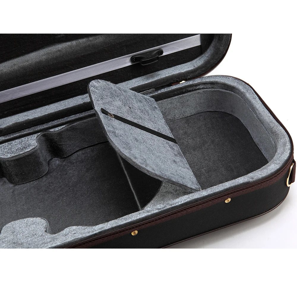 Gift  Black Oxford Pleuche High-end Rectangle Violin Case 4/4 3/4 1/2 1/4 1/8 Hygrometer Violino Case