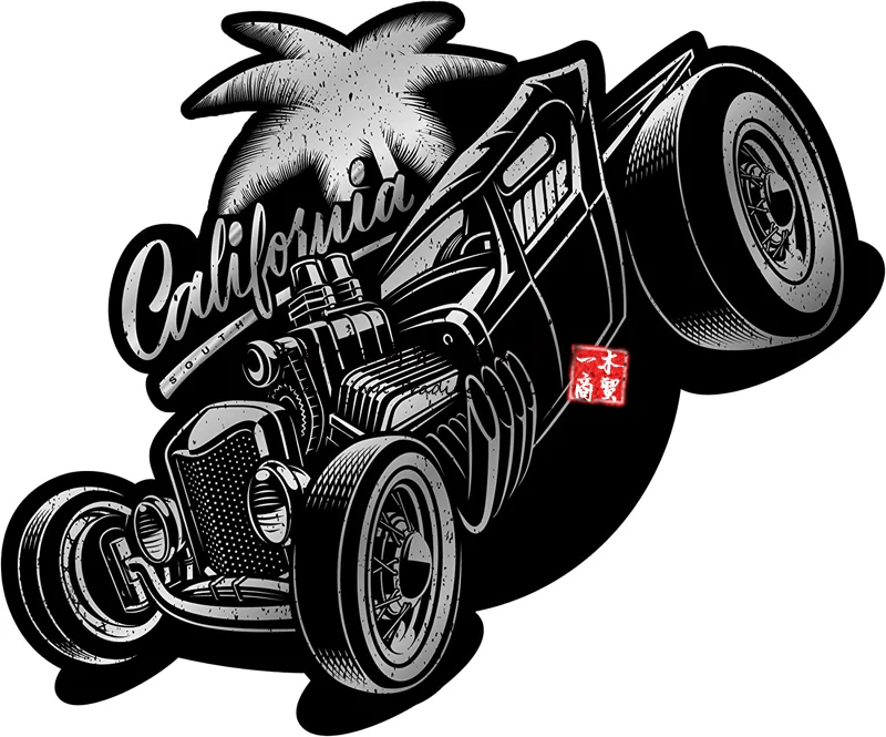 California Hot Rod Sticker for Scooter or Car Sticker Chopper Hot Rod Bopper Enduro Motocross Rockabilly Vintage