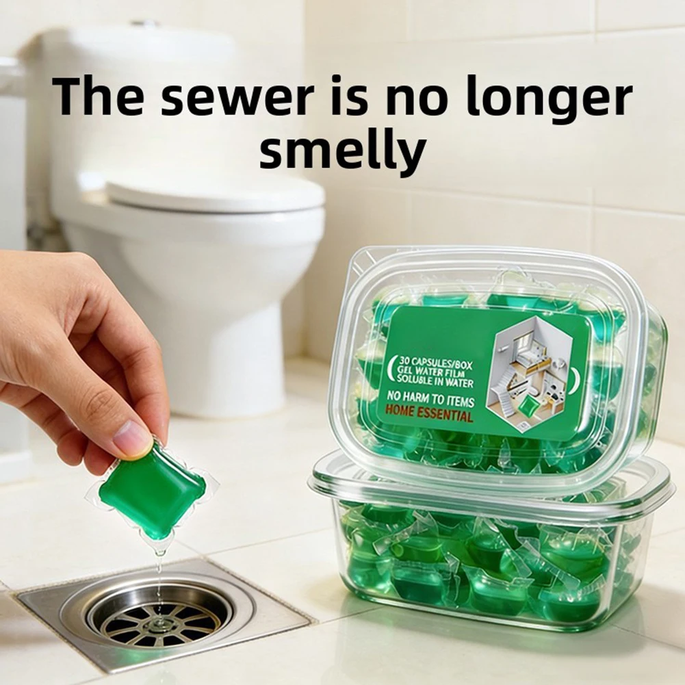 Drain Deodorizer Gel Beads Water Soluble Odor Eliminator Long Lasting Scent For Sewer Sink Toilet Kitchen