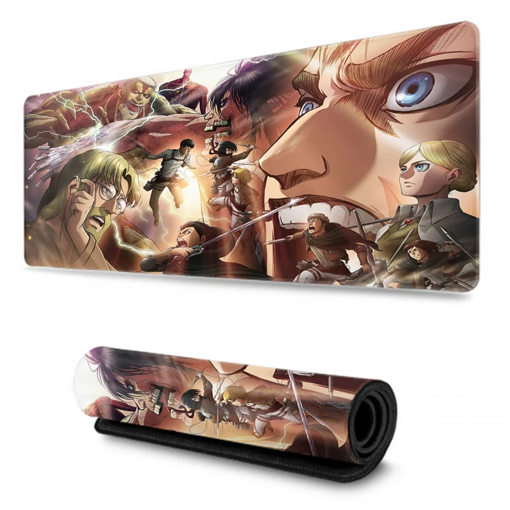 

Attack On Titan Mouse Pad Gaming Accessories Keyboard Large Rubber Desk Mat Anime Computer Carpet Pc Gamer Non-slip Mousepad Xxl