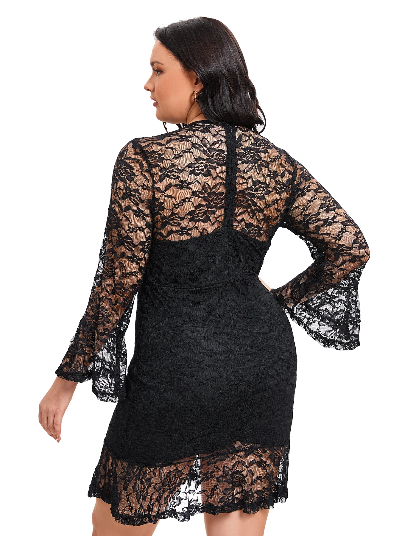 Plus Size letnie sukienki dla kobiet 2024 koronki w kwiatowy sposób przelotny Bodycon bal sukienka na formalną imprezę czarne sukienki Midi na co