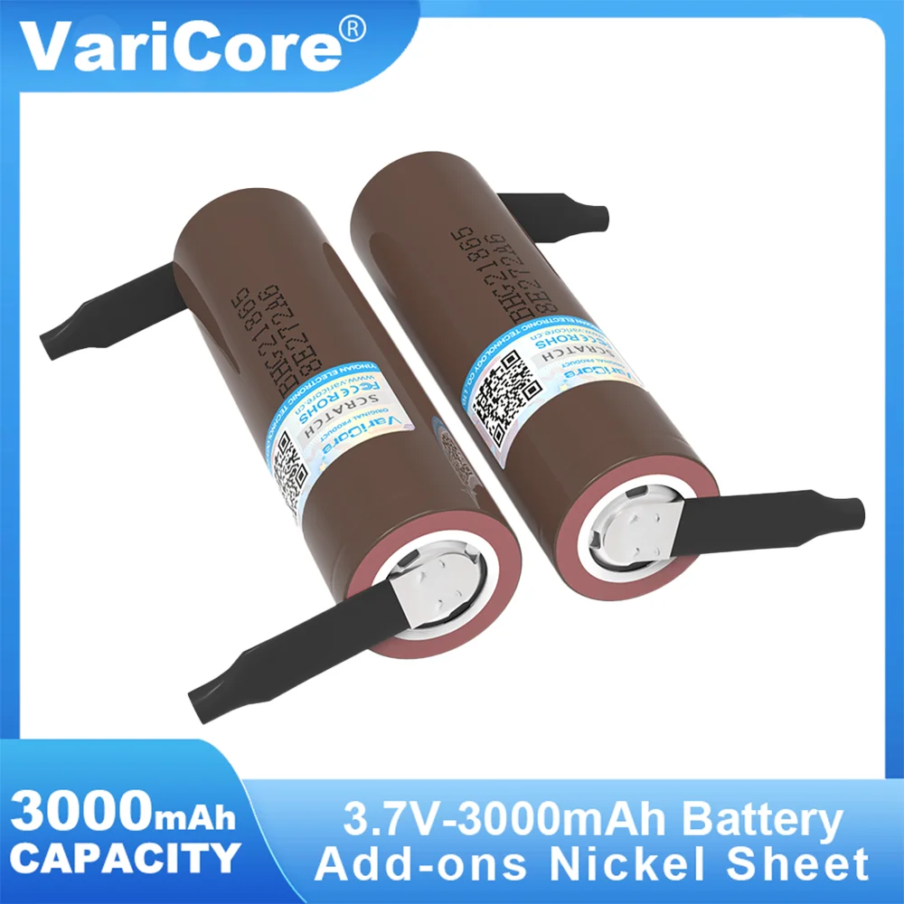 

1-20PCS VariCore 18650 Battery 3000mAh HG2 Rechargeable lithium-ion Battery 30A High Current High-discharge + DIY Nicke