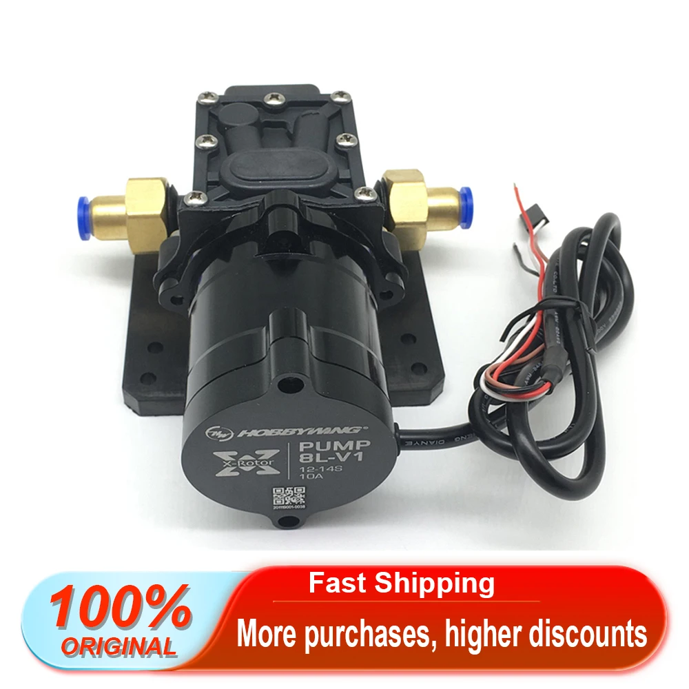 

Hobbywing 5L 8L 12L Water Pump 10A 14S Brushless Sprayer Diaphragm Pump for Agriculture UAV Drone