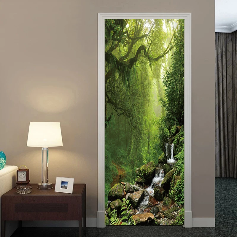 3D Grove Door Decal wallpaper DIY Dream animal bedroom, den decor, home design decal murals