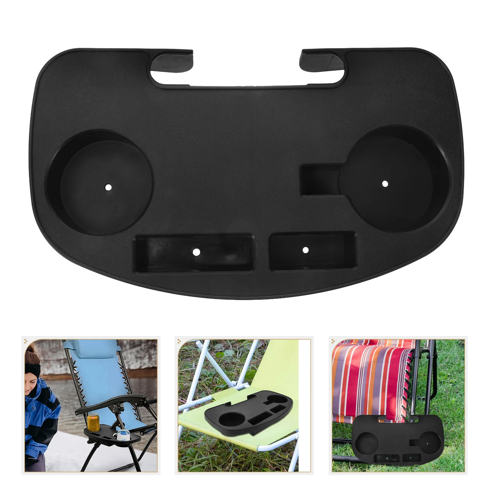 

Recliner Cup Holder Plastic Chair Beverage Tray Durable Weather Resistant Easy Install for Beach Camping Outdoor Lounge Chair