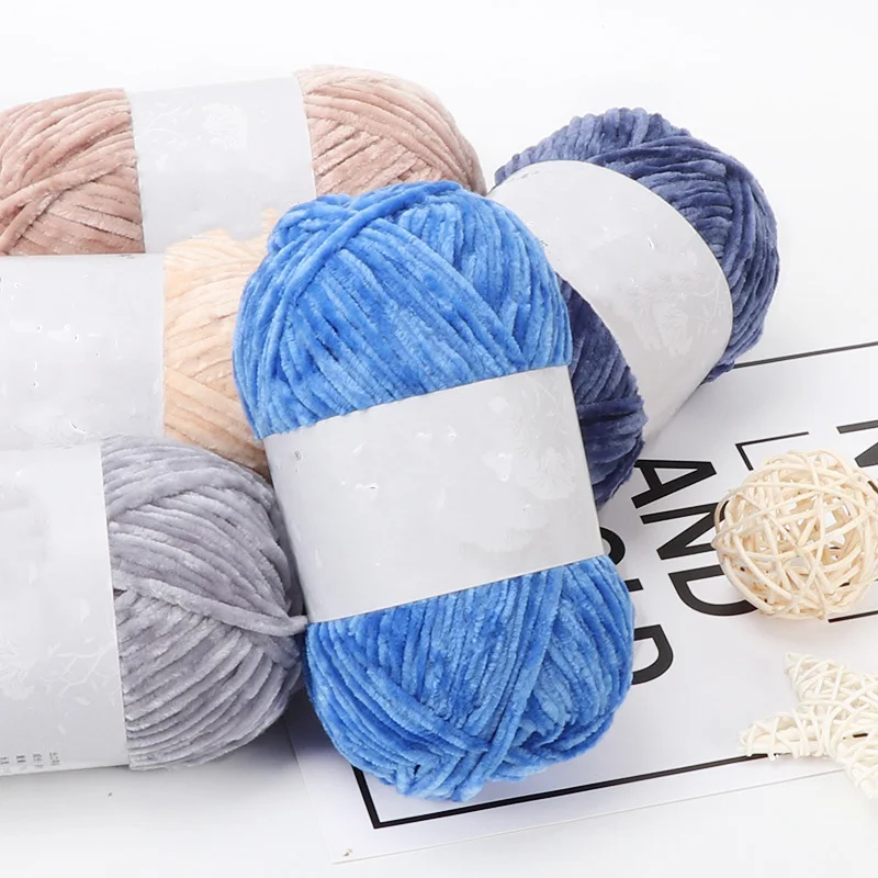 1Pc 100g Velvet Yarn For Hand Knitting Chenille Crochet Yarn Soft Threads Baby Line For Sweater Scarf Doll Amigurumi 180m/7086i