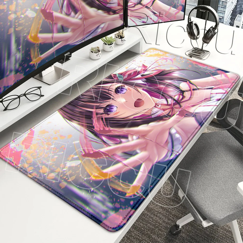 Musican A-AZKi Mouse Pad Laptop Gaming Office Accessories Desk Mat Anti Slip Rubber Edge Locked Thickened Rubber Base XXL Carpet
