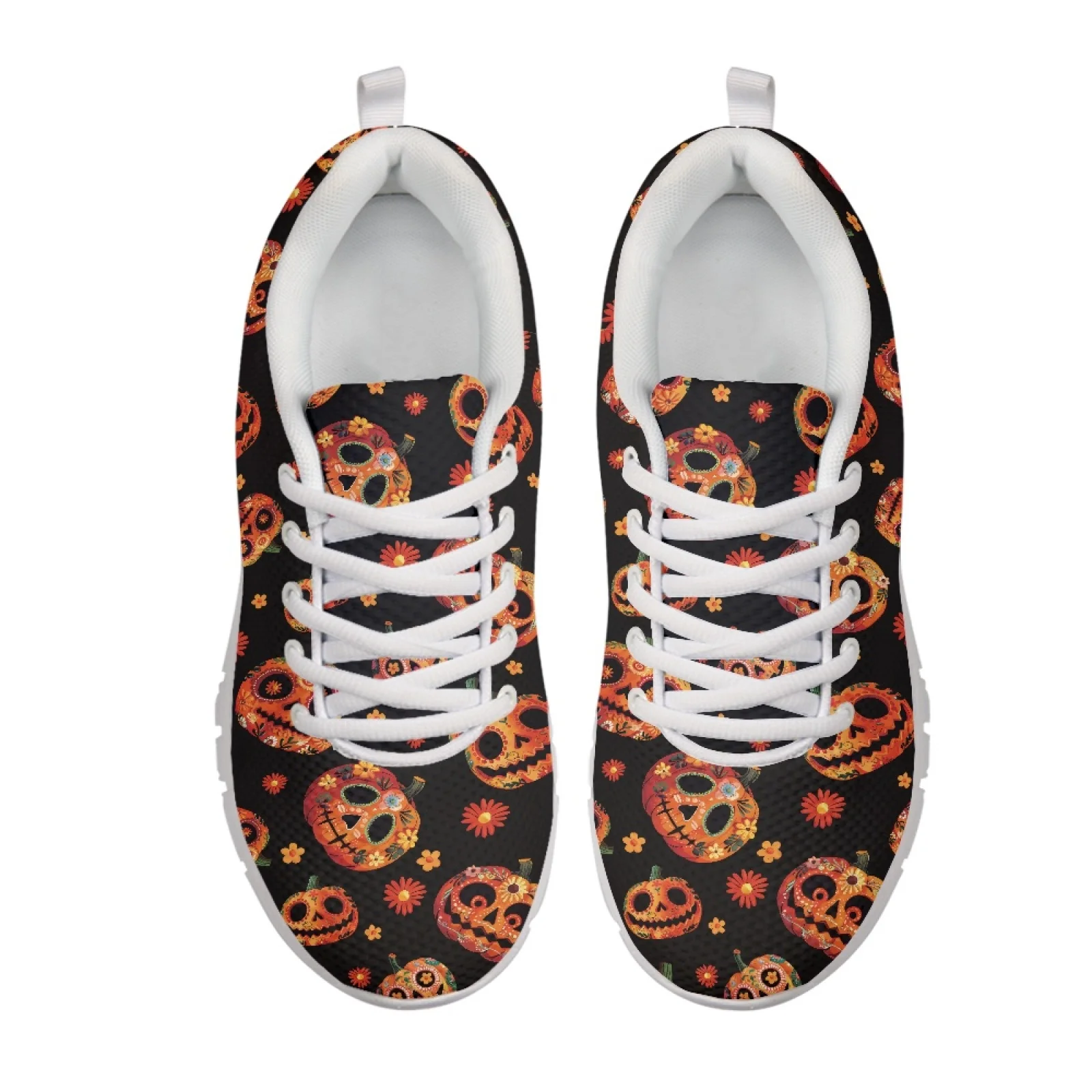 Coloranimal Skull Flower Mens Athletic Trainers Lightweight Lace Up Women Sneakers for Gym