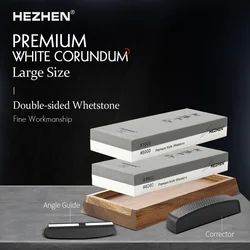 HEZHEN Kitchen Knife Diamond Sharpening Surface Whetstone 1000/5000 3000/8000 Grit Sharpener Grinding Stone With Angle Guide