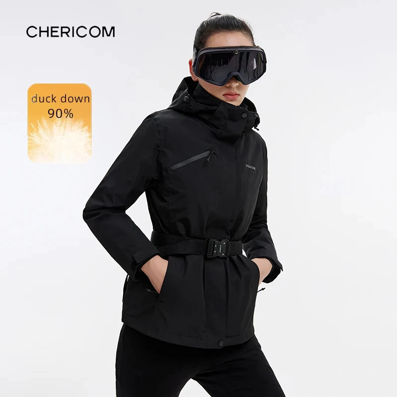 Piumino da donna Chericom Modern Fit 2025 Abbigliamento attivo o abiti casual Cappuccio rimovibile Piumini antivento Y308080Y